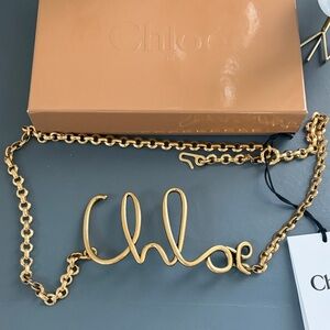 Chloé Gold Chain large letter belt NWT